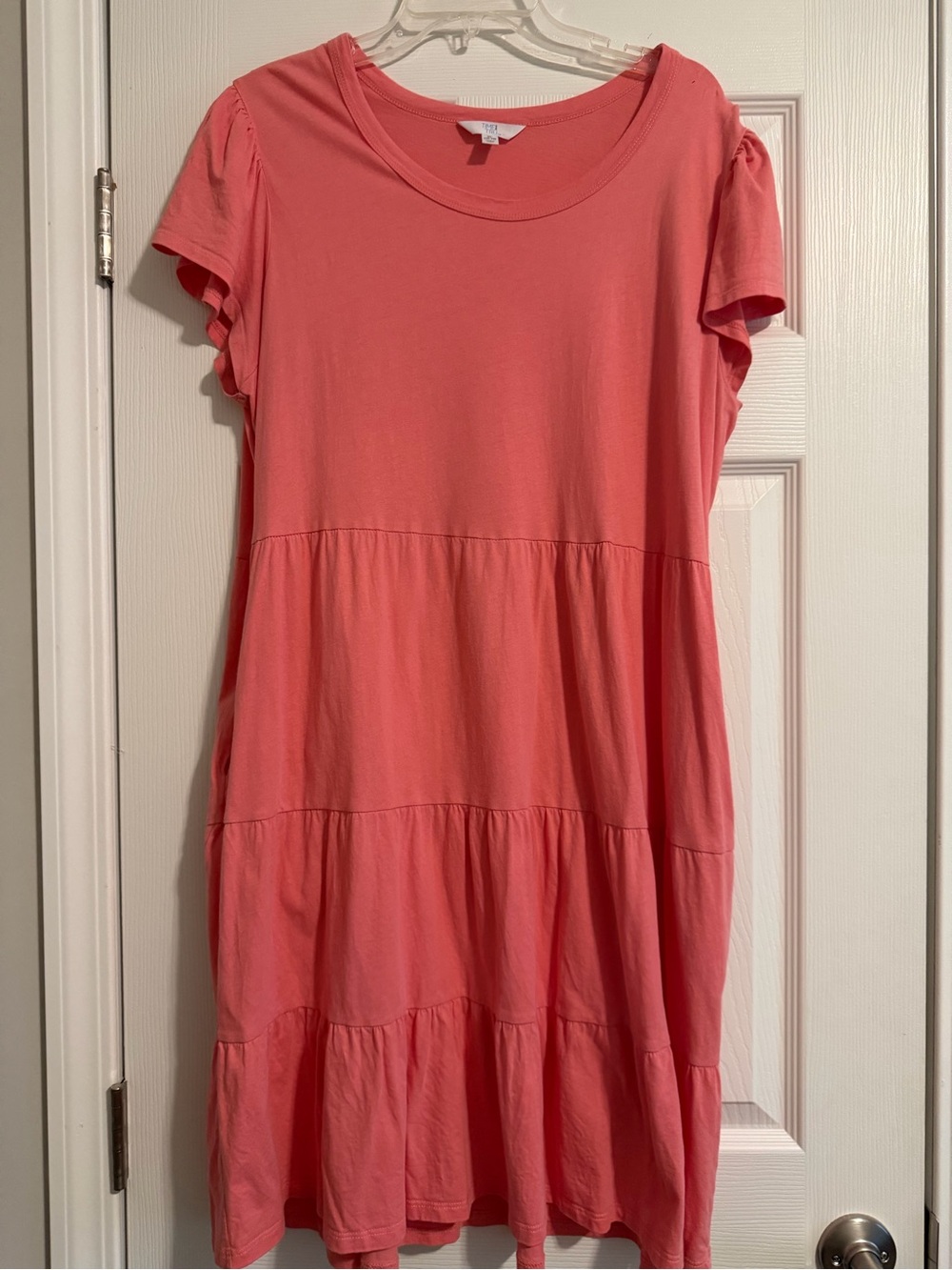 Time and Tru Coral Crewneck Short Sleeve dress